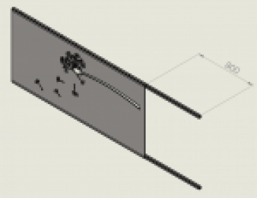 Preview: Trennwand Sichtschutzwand Schmuckblech m. Bodenanker Bambus 183cm Edelrost